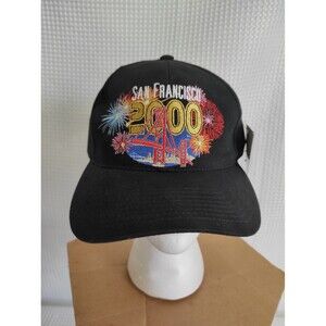 Rare NWT 2000 San Francisco Hat Cap Black Strapback Fireworks Golden Gate Bridge